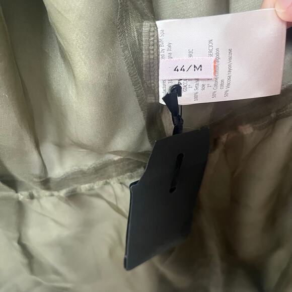 Giambattista Valli Green print short sleeve jacket blouse with button 44/M Italy - Picture 7 of 16